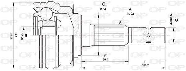 OPEN PARTS Шарнирный комплект, приводной вал CVJ5307.10